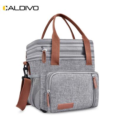 China Factory Custom Wholesale Polyester CALDIVO Bags Lunch Box With Reusable Bottle And Waterproof Bag Kids Lunch Ice Packs For Lunch Bags for sale