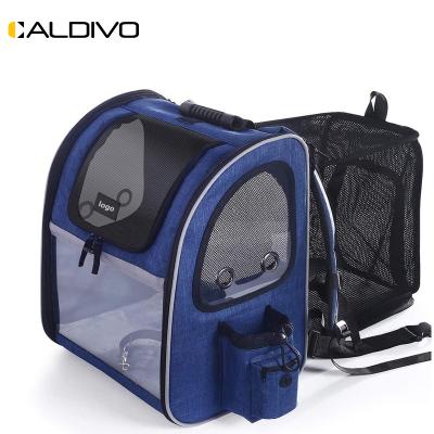 China CALDIVO Dog Carrier Mesh Dog Carrier Luxury Breathable Backpack Bags Portable Factory Wholesale Custom Small Expandable for sale