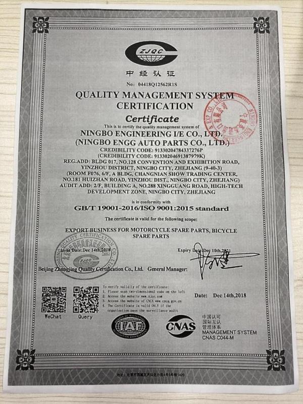 ISO9001 - Ningbo Engineering Imp & Exp Co., Ltd.