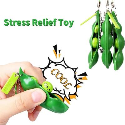 China Keychain Edamame Peanut Dwarf Beans Wiggler Decompression Squishy Toy Keychain Toys Antistress Infinite PVC Wiggle Person Toys for sale