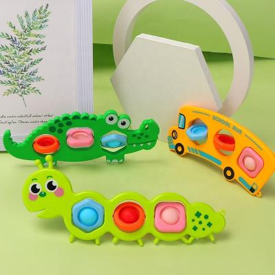 China Plastic fidgety person toys bubble puzzle baby first education thinking squeezing finger decompression silicone toy for sale