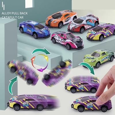 China Friction Toy Alloy Pull Back Stunt Four-Wheel Drive Racing Graffiti Die-Casting Die-casting Toy Cool Model Boy Kids Christmas Gift for sale