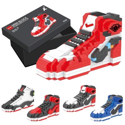 China DIY TOY Amazon Hot Selling Mini Boys Sneakers Building Blocks Anime DIY Model Building Block Toys Children's Model Toys for sale