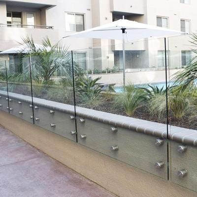 China Modern adjustable stainless steel frameless balcony tiughened glass balustrades standoff for sale