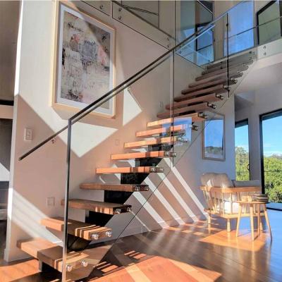 China Modern Railing Toughened Stair Railings Tempered Glass Fence For Interior Stair Railing Price Per Meter for sale