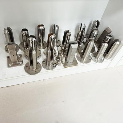 China Modern Square 304 316 Stainless Steel Balustrade Balustrade Panel Greenhouse Glass Pin Frames Support Bracket Flange Hinge Fitting for sale