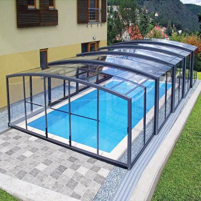 China Customized PC autiomatic clear polycarbonate aluminum safety swimming pool dome cover for sale