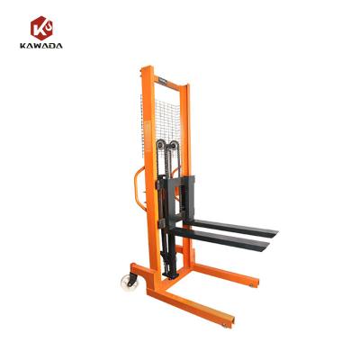 China Manual Warehouse 1t Hand Pallet Powered Hydraulic Stacker Forklift for sale