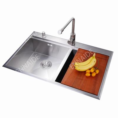 China Without Faucet Wholesale Best Quality Deep Bowl Double Kitchen Sinks BF8352XH for sale