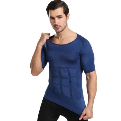 China 2022 Hot Sale QUICK DRY Tummy Control Compression Shapewear T-shirt Seamless Body Shaper For Men for sale