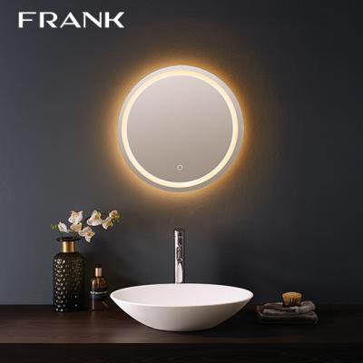 China Round Led Magnifying Mirror Factory Touch Screen Smart Mirror With Warm Light for sale