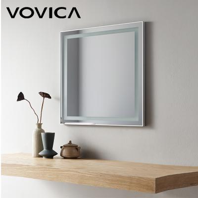 China Modern Wall Mounted Aluminum Frame Bathroom Mirror Magnifying Smart Vanity Mirror for sale