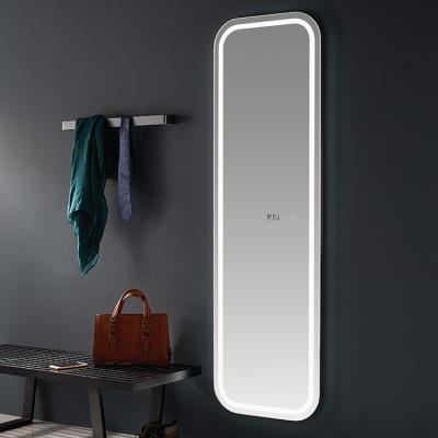 China Integral Free Standing LED Sensor Magnifying Illuminated Round Bathroom Mirror With LED Lights for sale