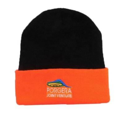 China COMMON Good Quality Custom Winter Knit Beanie Cuffed 3D Embroidery Beanie Hats for sale