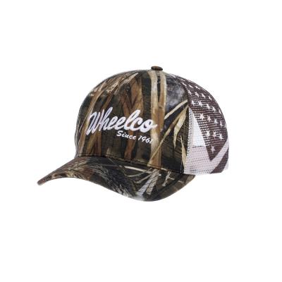 China breathable & Waterproof Brown Camouflage Mesh Hat Embroidery Running Hat customizemesh hat for sale