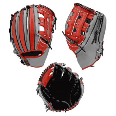 China Professional Red Japanese Kip Baseball Gloves Japanese Kip Baseball Player Pitcher Gloves Leather Manufacturer for sale