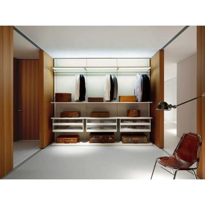 China Custom Luxury Wooden Bedroom (Other) Glass Walk In Closet Wardrobe Adjustable for sale