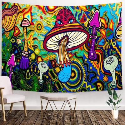 China Mushroom Trippy Tapestry Diagram Mushroom Wall Hanging Psychedelic Religious Tapestry for sale