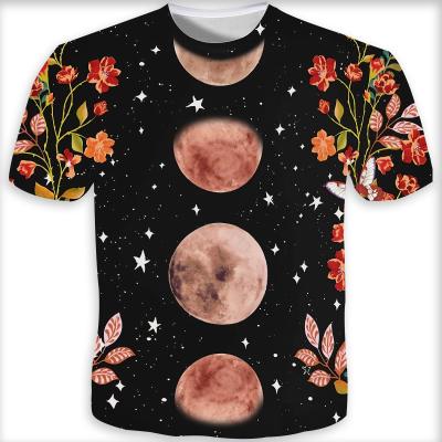 China Anti-Wrinkle T-shirts Mens Space T-shirt Moon 3D Hip Hop T-shirt Stitch Casual Short Sleeve T-shirt Men T-shirt Cool Summer novelty clothing for sale