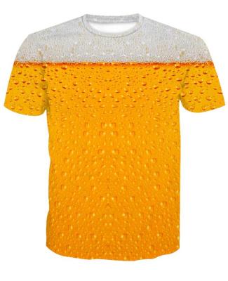 China Bubble Print T-shirt Men's Sports Wear Anti-Shrink Big Size Quick-Dry Digital Knitwear Man/Beer Wommen Style for sale