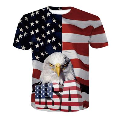 China New Anti Shrink USA Flag T-shirt Men/Women Summer Sexy 3d T-shirt Tops Tees Print Striped American Flag Men T Shirt for sale