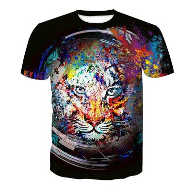 China Tiger 3d T-shirt Animal Custom Printed OEM Anti-Shrink Mens T-shirt Shirts for sale