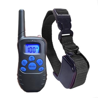 China Rechargeable And Waterproof Dog Training Collar 300m Sustainable Shock Distance Vibration And Beep Electric Collars for sale