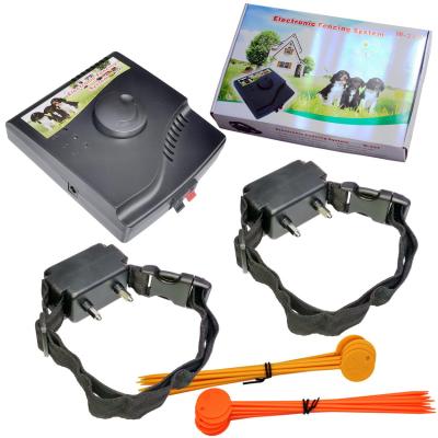 China Viable Dog Fence System W227 Waterproof Electronic Shock Electronic Training Fence For 2 Dogs InGround Radio Cable System Fence for sale