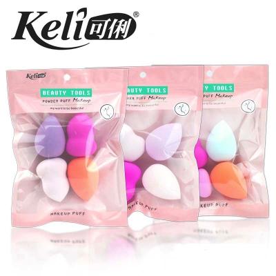 China Beauty care make tools keli 4pcs blender sponge high quality and affordable price beauty makeup 2020 cosmetic blender puff sponge for sale