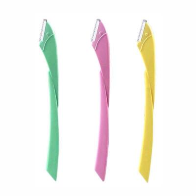 China Remove Fine Hairs 2 Pieces Products Designed By Japanese Designers Disposable Eyebrow Razor Folding Colorful for sale