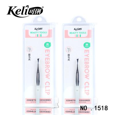 China Customized Eyebrow keli stainless steel eyebrow lash tweezers private label brand new slanted eyebrow clip for sale