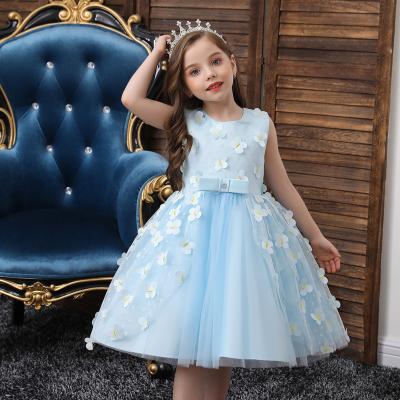 China Anti-wrinkle Korean girls' catwalk costumes, children's princess floral dresses and sleeveless flower are in stock for sale