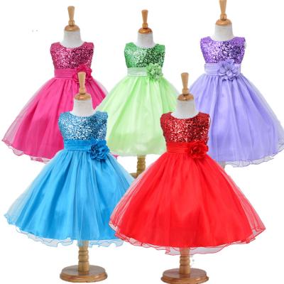 China Anti-wrinkle children's evening show Pengpeng skirt girl's skirt princess skirt stain sequined wholesale. for sale