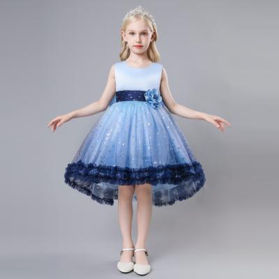 China Wholesale Girl Dress Dot Wave Anti-wrinkle Children's Dress Elegant Gauze Performance Dress for sale