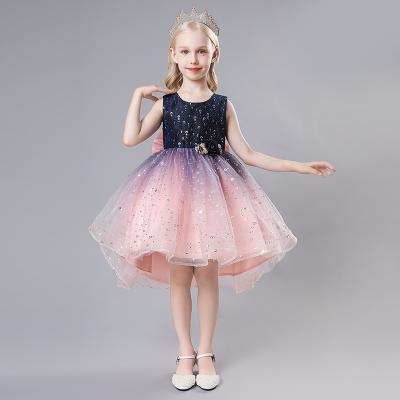 China Anti-wrinkle light gauze double color girls dress multi-color optional dress children's performance dress wholesale for sale