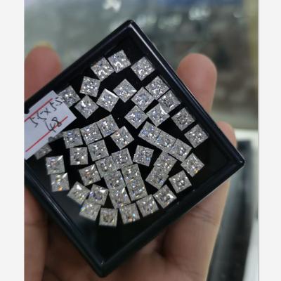 China Fire Double Jewelry VVS1 D Color Play or Color Princess Cut Moissanite Diamond With GRA Certificate for sale