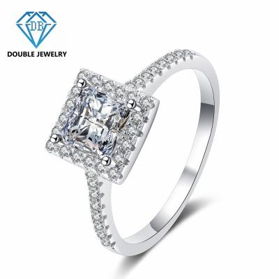 China Wholesale Fashion Moissanite TRENDY Jewelry 925 Silver Double Gemstone Ring For Wedding Engagement MR-020 for sale