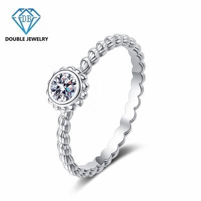 China Trendy jewelry new 1carat double moissanite bling rings for lover wedding MR-022 for sale