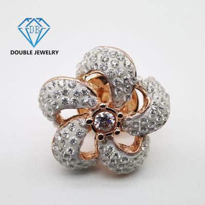 China 18K Copper Plated Rose Gold Double Jewelry Moissanite Exquisite Copper Plated Brooch 18k Rose Gold Dress Decoration Custom Waist Brooches For Women for sale