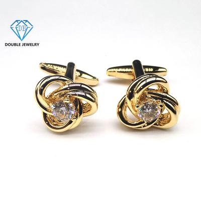 China Double 18k Jewelry Decoration Blank Copper Plated Cufflinks Copper Plated 18k Moissanite Fashionable Cufflinks for sale