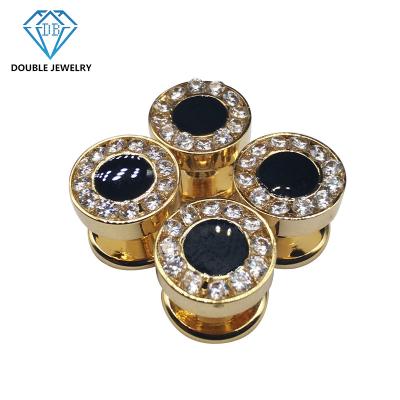 China Other Jewelry New Product Moissanite Necklace Double Button Jewelry Copper Plated 18k Gold Moissanite Necklace Decoration For Men for sale