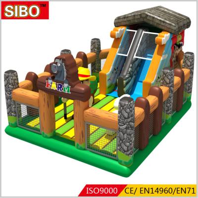 China Customized Amusement Park Farmhouse Inflatable Combo Games Castle Inflatable Slide For Sale for sale