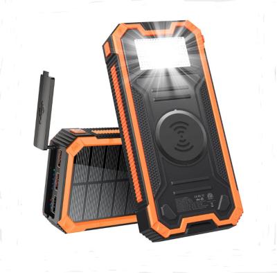 China Good Quality 20000mah Dual USB Li-polymer Solar Battery Charger Waterproof Solar Travel Power Bank For All Phone for sale