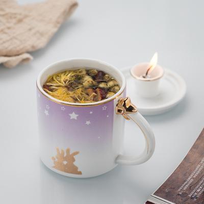 China Viable Creative Romantic Starry Sky Mug Can Put Candles, Gifts, Drinks Cups With Lids, 260ml Milk Coffee Breakfast Ceramic Mugs for sale