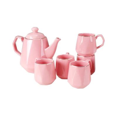 China Color Viable Luster Phnom Penh Ceramic Tea Set, Afternoon Tea Coffee Mug, Household Cold Water Kettle And Set for sale