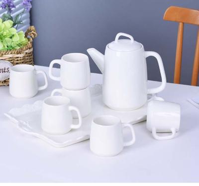 China Color Viable European Style Chandelier Drinking Ware Set Cold Kettle Drinks Cup With Tray Afternoon Teapot Ceramic Tea Set for sale