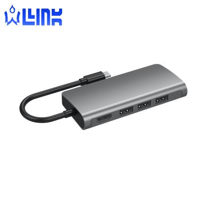 China Type-C Enabled Devices 8 In 1 USB-C Docking Station Type C To VGA SD Usb 3.0 Rj45 Network Adapter Hub Type C With PD Charging for sale