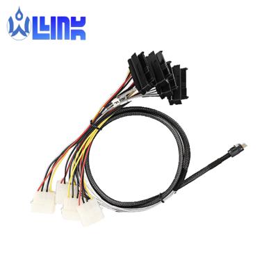 China Slim SAS Solar Cable 38P SFF-8654 to Mini SAS 29P SFF-8482 Array Line for sale