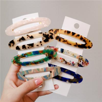 China 2022 Acetate Oval Hair Accessories Hair Clip Side Hair Clips All-match Fashion DOWELL Side Hair Clips Hairpin Clips 2022 for sale