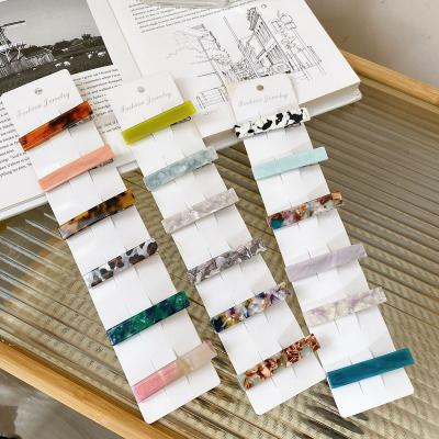 China DOWELL Fashion Hair Accessories Korean Simple Female Rectangular Platypus Acetate Side Hair Clips for sale